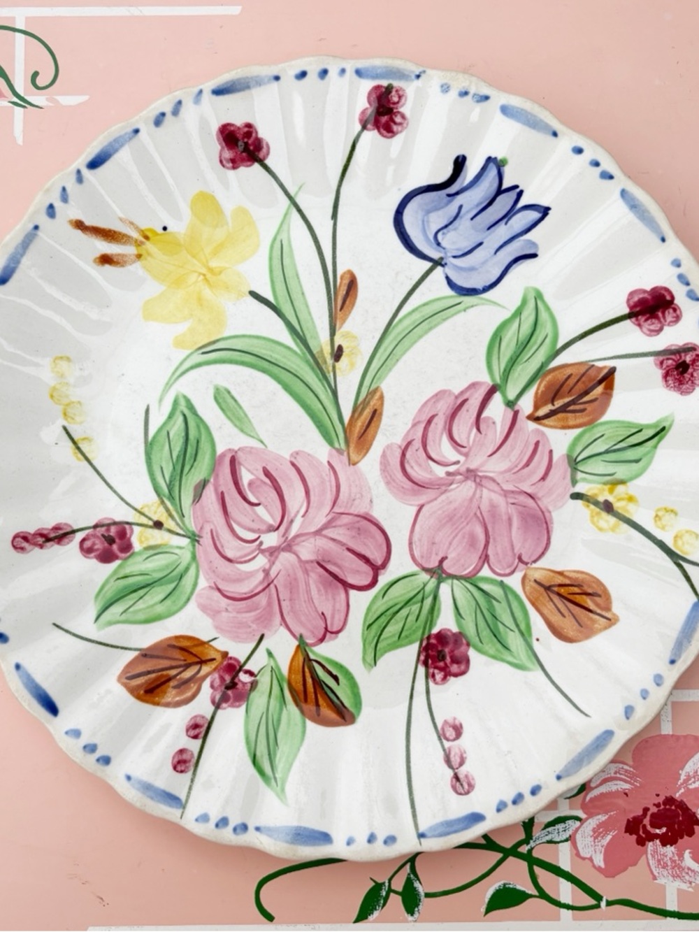 Vintage Blue Ridge Southern Pottery Dinner Plate Waltz Time